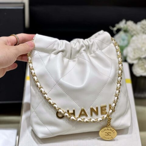 CHANEL 23S 春夏系列 mini 22 bag AS3980白色