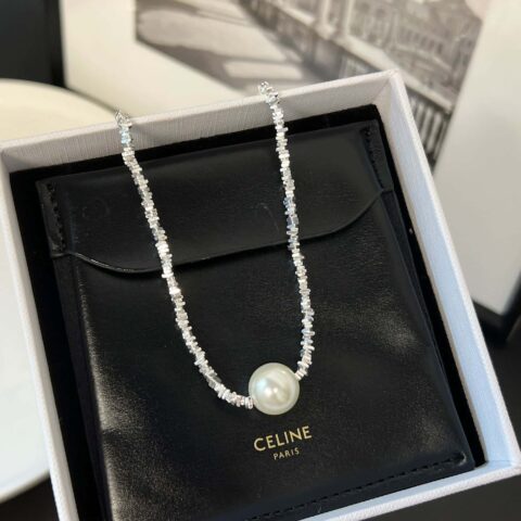 Celine  新款网红爆款极简风碎银子珍珠手链 项链