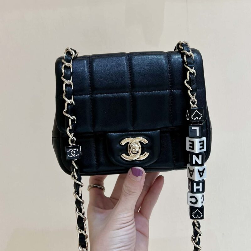 CHANEL 23C骰子链条方胖子 AS3744黑色