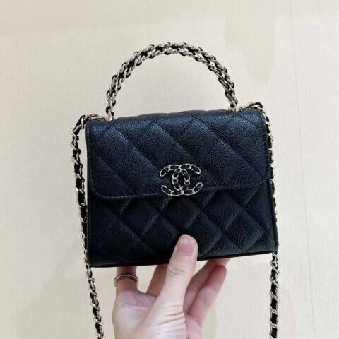 CHANEL 23P 春夏预告系列 Kelly牛皮手柄包 AP3237黑色