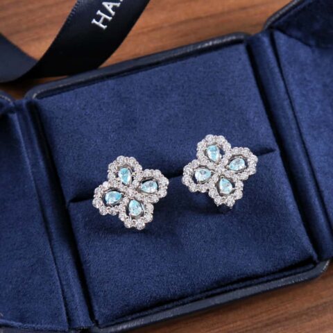 HARRY WINSTON海瑞温时顿 HW Diamond Loop花形钻圈耳拍耳环耳钉