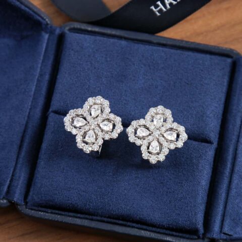HARRY WINSTON海瑞温时顿 HW Diamond Loop花形钻圈耳拍耳环耳钉