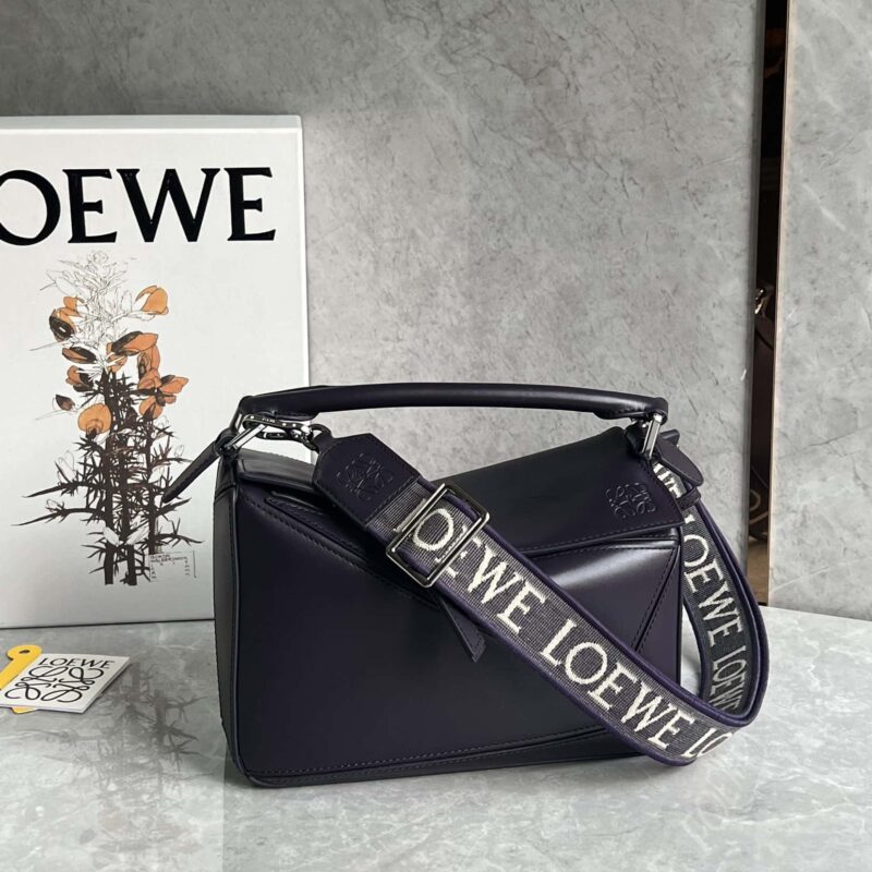 LOEWE Puzzle 24CM bag 牛皮小号几何包 0189紫色