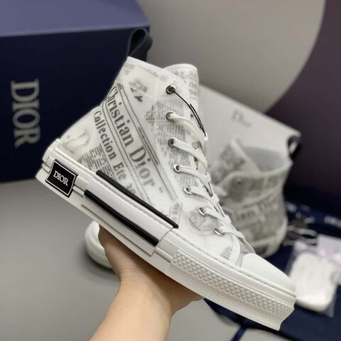 DIOR 白色透明网布B23高帮鞋