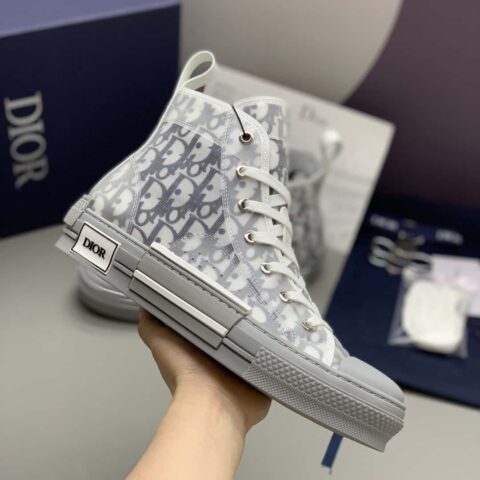DIOR 白色透明网布B23高帮鞋