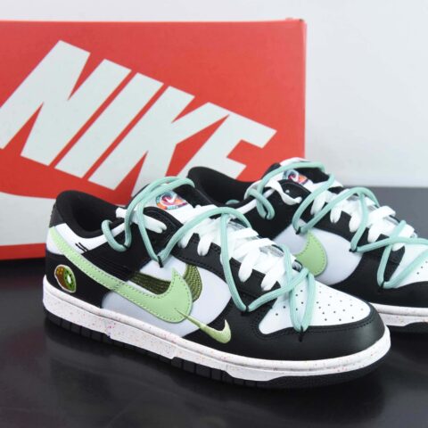 NK SB Dunk Low 解构活力三钩黑白绿  货号：FD4623-152