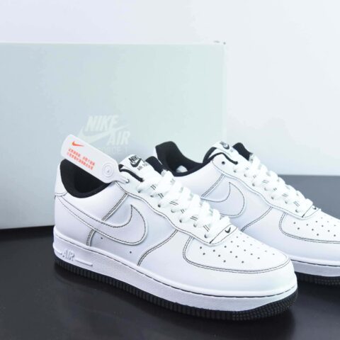 Nike Air Force 1 Low  空军一号低帮百搭休闲运动板鞋 黑色缝线  货号：CW1575-104