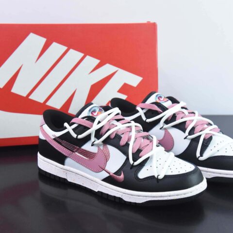 NK SB Dunk Low 解构活力三钩黑白粉 货号：FD4623-153