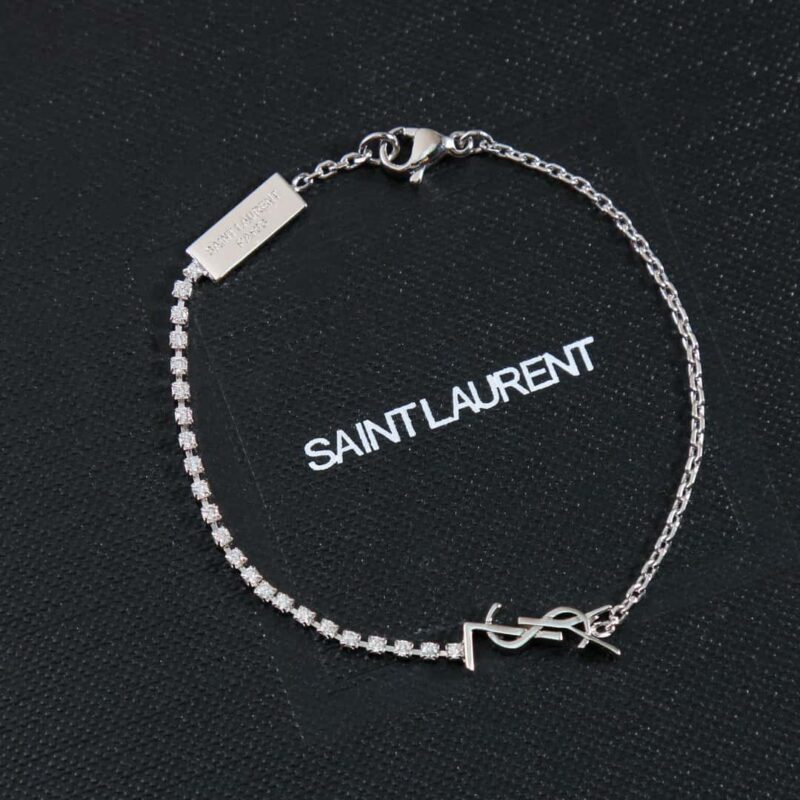 ❗️新品❗️ 【款式】Saint Laurent圣罗兰银色满钻YSL手链