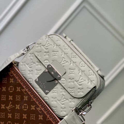 M23512灰色全皮压花 邮差包系列 本款 S Lock 邮差包