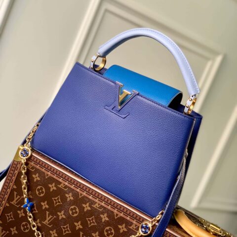 【独家实拍 M20844蓝/中号】Capucines 中号手袋
