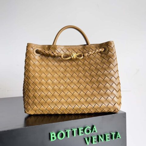 BV Bottega Veneta2023新款Andiamo编织手袋 中号 款号：743572 芥末绿