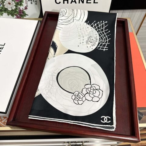 CHANEL香奈儿帽子系类100%顶级斜纹真丝围巾