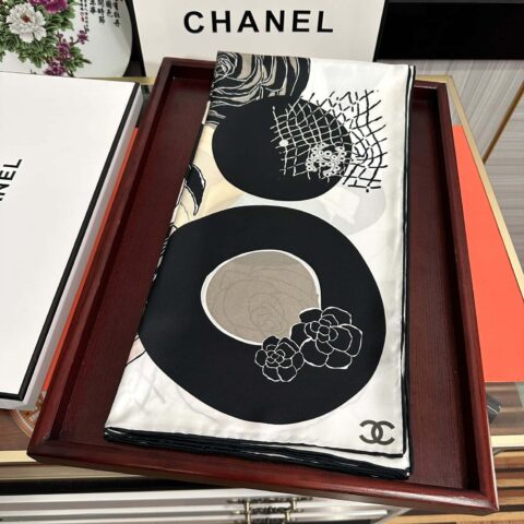 CHANEL香奈儿帽子系类100%顶级斜纹真丝围巾