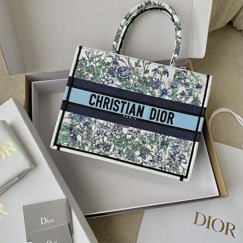 DIOR 中号BOOK TOTE M1296蓝白花卉