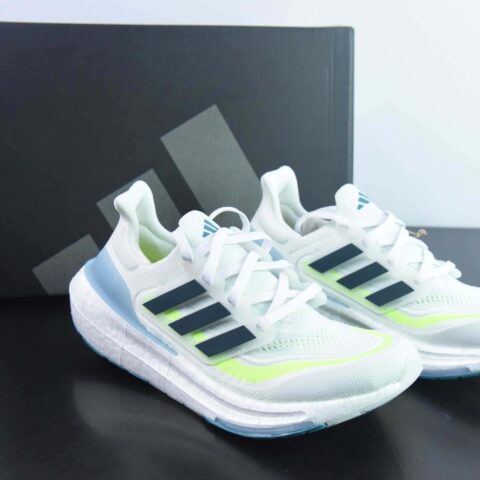 阿迪 AD Pure Boost 2023 Light”Mint/White“23版轻弹UB系列低帮袜套式针织透气缓震休闲运动慢跑鞋货号：IE1768