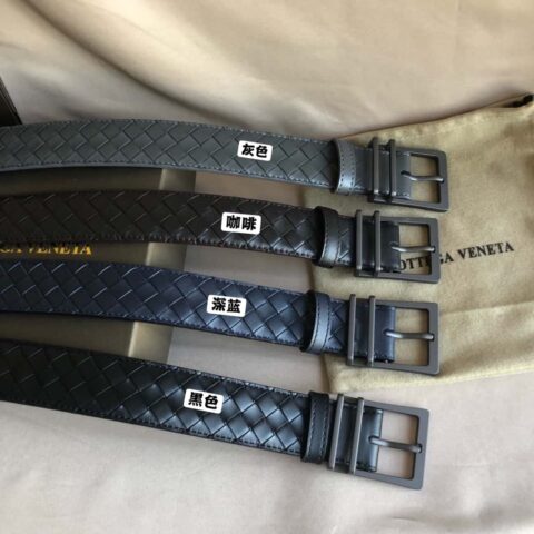 Bottega Veneta 葆蝶家 手工编织 抛光眼孔和针扣 腰带 3.5cm