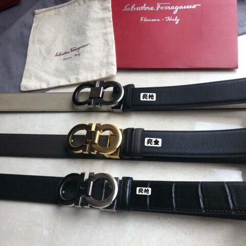 Ferragamo菲拉格慕 经典永恒专柜版型板扣腰带 3.5cm