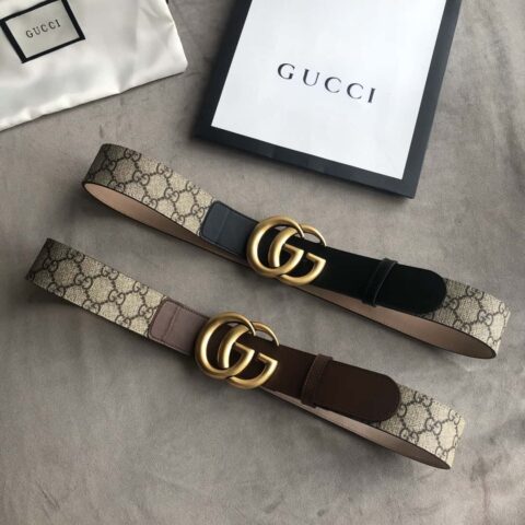 GUCCI 双G字母交织图案 4.0cm 腰带