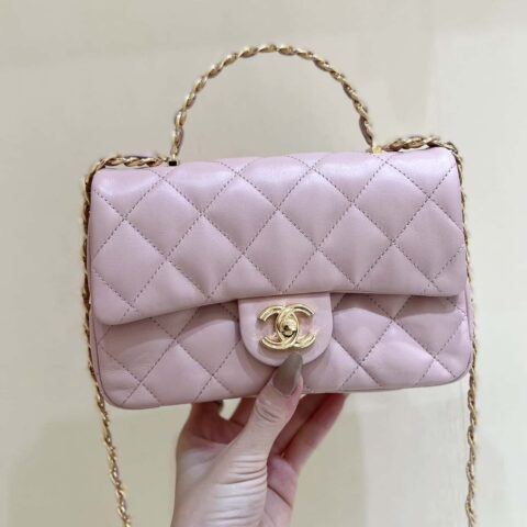 CHANEL 23S 春夏系列 CF手柄大mini AS4023粉色