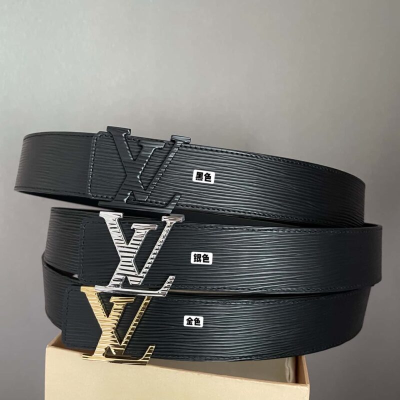 LV  Initiales. 40mm黑色水波纹腰带 M9229