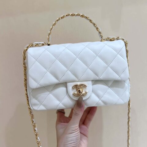 CHANEL 23S 春夏系列 CF手柄大mini AS4023白色