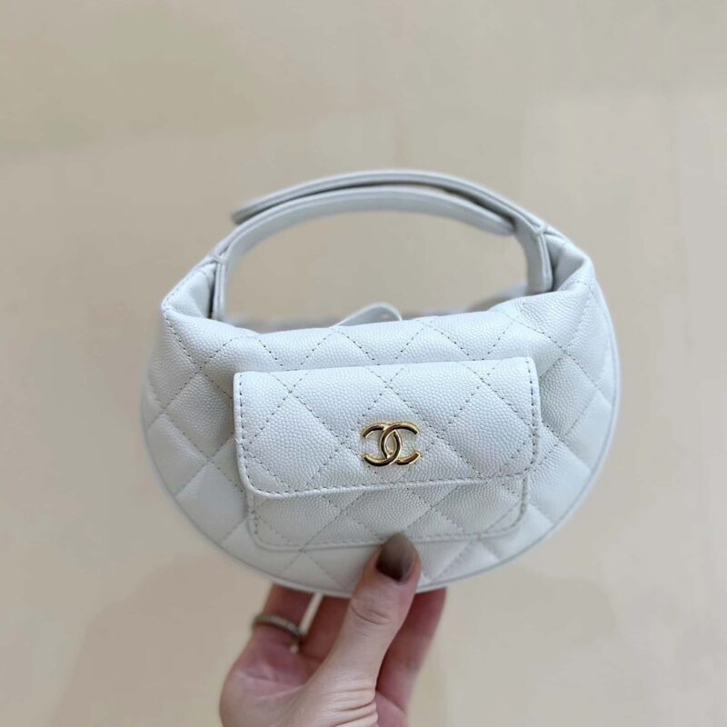 CHANEL 23B 秋冬预告系列 荔枝皮呼啦圈 AP3467白色