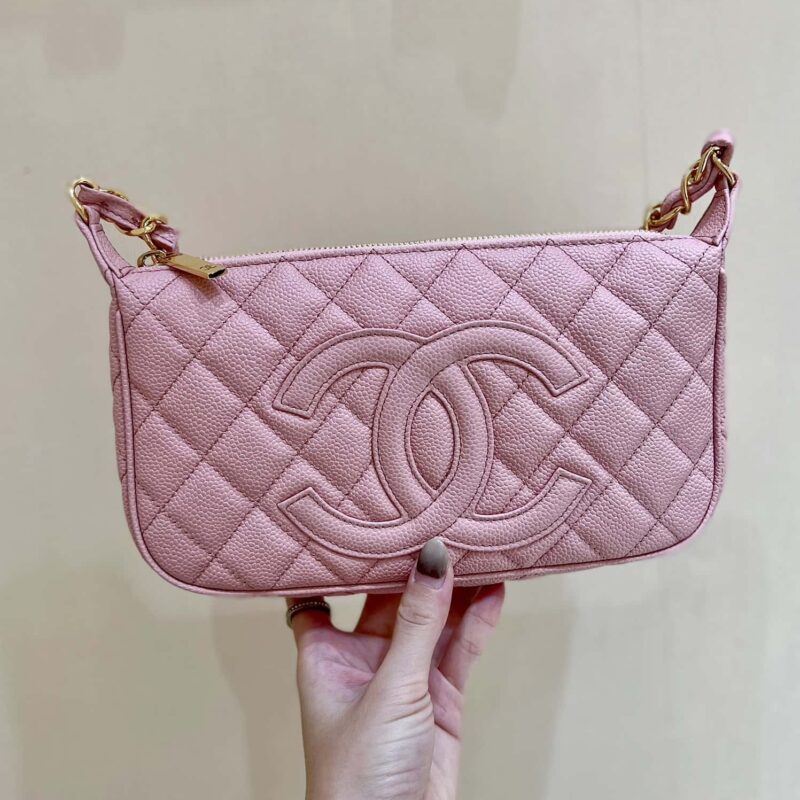 CHANEL Jennie同款火爆中古腋下包 A50920粉色