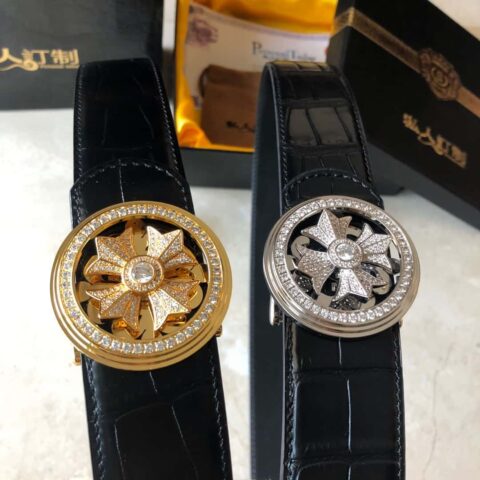 Chrome Hearts 克罗心 个性转动金属扣 鳄鱼纹腰带 3.8cm