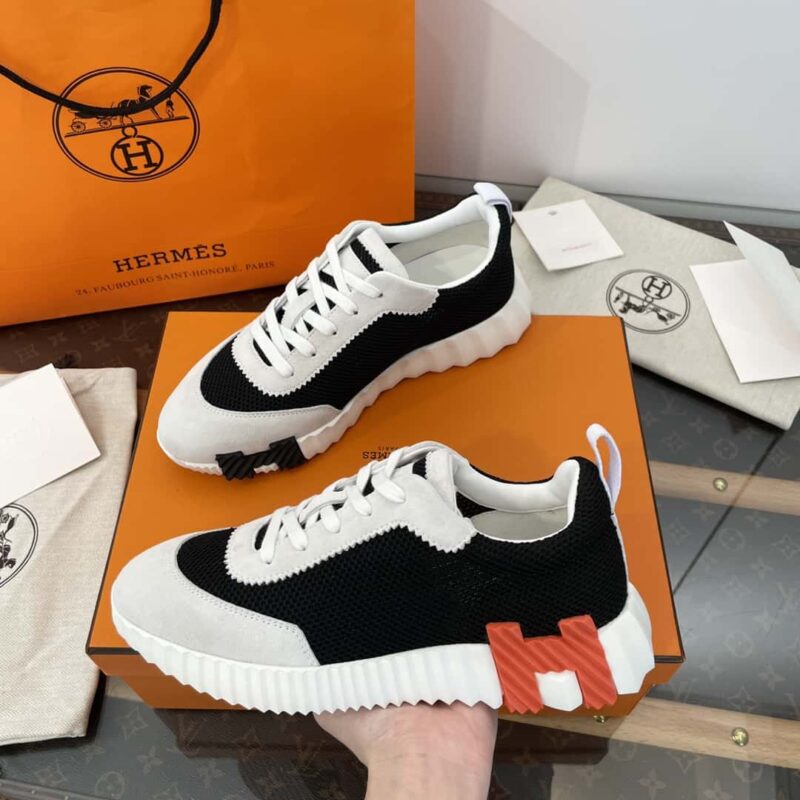 Hermes爱马仕 𝟐𝟎𝟐𝟑黑白熊猫网面透气运动鞋