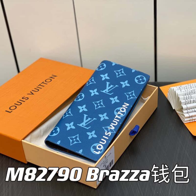 【原单精品】M82790蓝色 丝印西装夹钱包系列 Brazza钱包