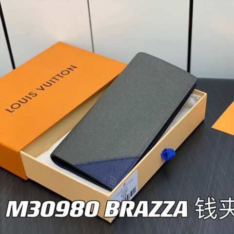 【原单精品】M30980深蓝 全皮西装夹系列 BRAZZA 钱夹