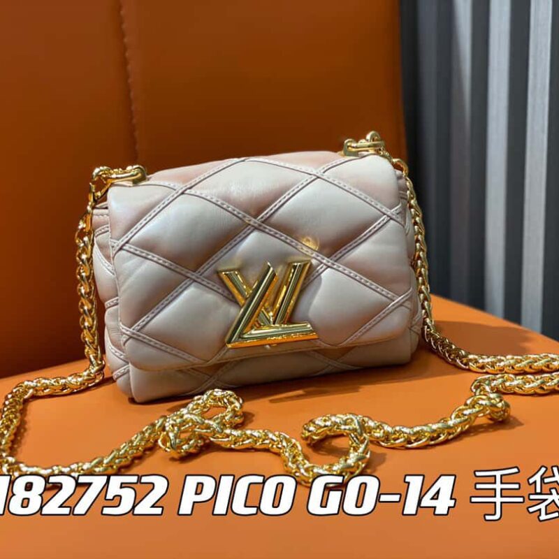 【原单精品】M82752杏色 M23526 全皮链条包系列 PICO GO-14 手袋