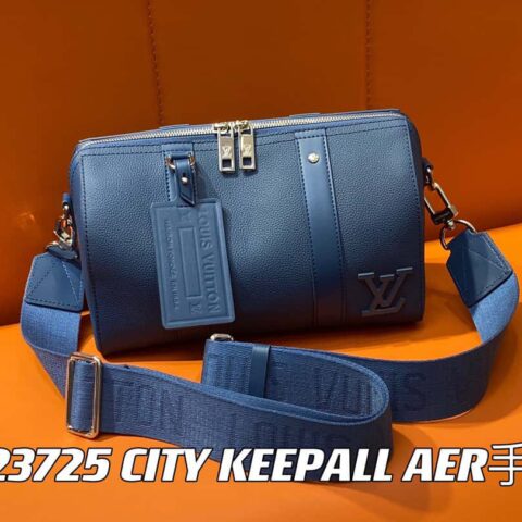 【原单精品】M23725深蓝 全皮男包枕头包系列 CITY KEEPALL AER手袋 M22486 57082 M23725 本款 City Keepall 手袋