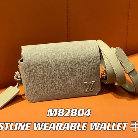 【原单精品】M82804杏色 全皮男包邮差包系列 秋冬新款 FASTLINE WEARABLE WALLET 手袋
