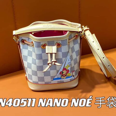 【原单精品】N40511白格丝印 圣诞款手提包系列 NANO NOÉ 手袋 本款 Nano Noé 手袋