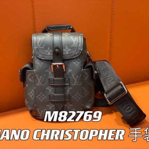 【原单精品】M82769黑花 男包迷你双肩包系列 秋冬新款 NANO CHRISTOPHER 手袋