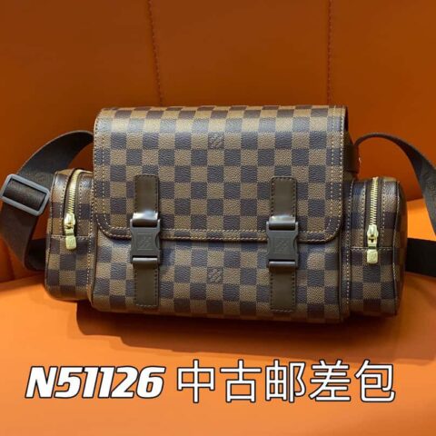 【原单精品】N51126啡格 中古男包邮差包系列 中古相机包