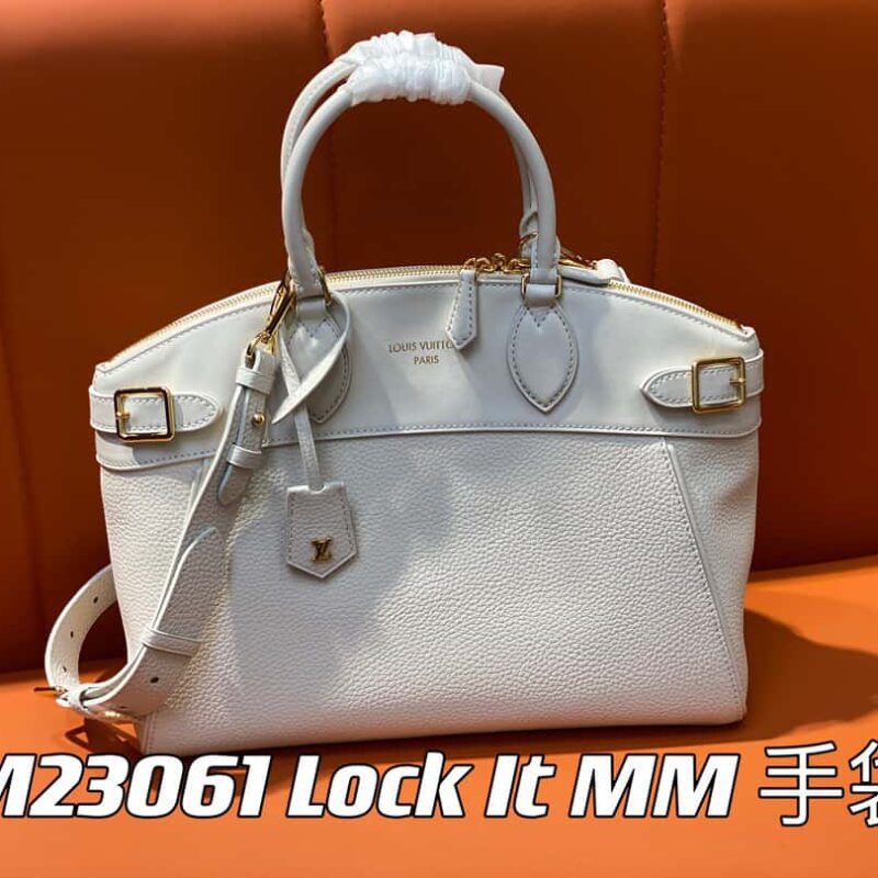 【原单精品】M22914黑色 全皮手提女包系列 Lock It MM 手袋 M22914 22925 22927 23061 Ays Lock It MM包