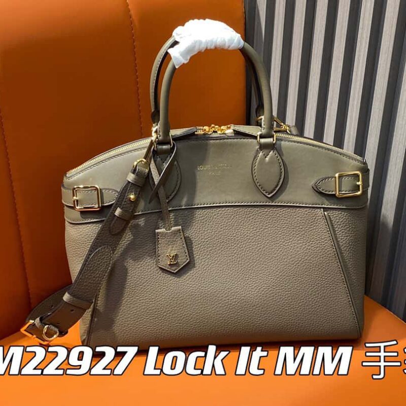 【原单精品】M22914黑色 全皮手提女包系列 Lock It MM 手袋 M22914 22925 22927 23061 Ays Lock It MM包