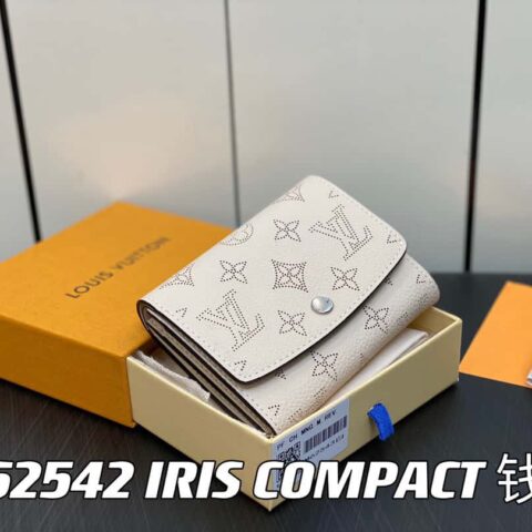 【原单精品】M62542米白 全皮翻盖钱包系列 IRIS COMPACT 钱夹