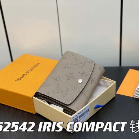 【原单精品】M62542灰色 全皮翻盖钱包系列 IRIS COMPACT 钱夹