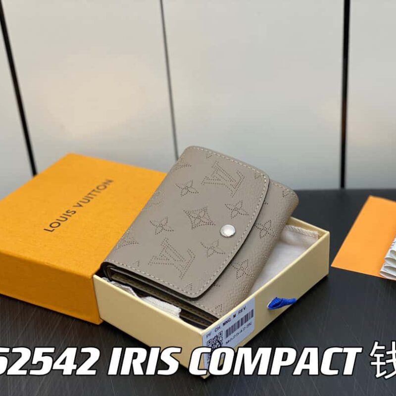 【原单精品】M62542灰色 全皮翻盖钱包系列 IRIS COMPACT 钱夹