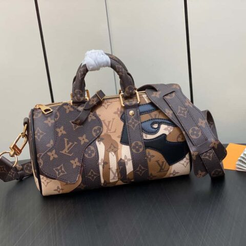 【原单精品】M46678老花 男包枕头包系列本款 Keepall Bandoulière25 手袋