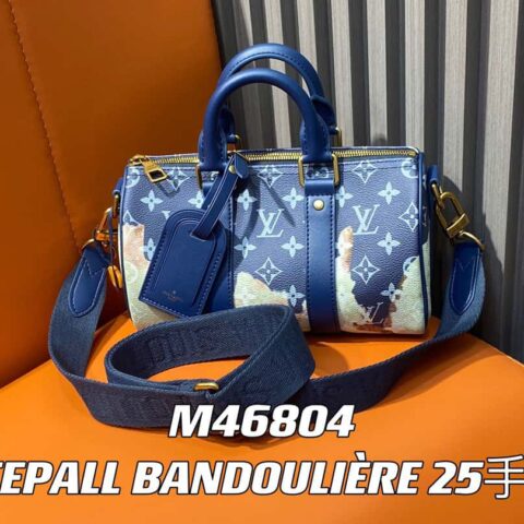 【原单精品】M46804蓝色火焰 男包枕头包系列 KEEPALL BANDOULIÈRE 25手袋