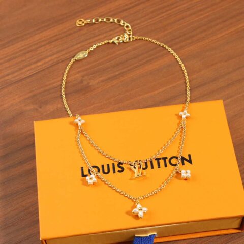 ☀Louis Vuitton 路易威登LV 双层白贝花朵FLORAGRAM 项链