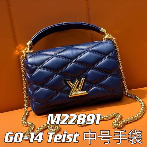 【原单精品】M22890 全皮菱格链条包系列 GO-14 Teist 中号手袋 M22891