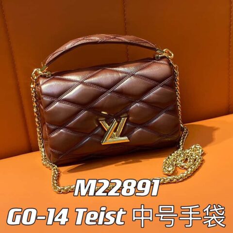 【原单精品】M22890 全皮菱格链条包系列 GO-14 Teist 中号手袋 M22891