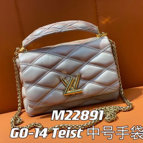 【原单精品】M22890 全皮菱格链条包系列 GO-14 Teist 中号手袋 M22891