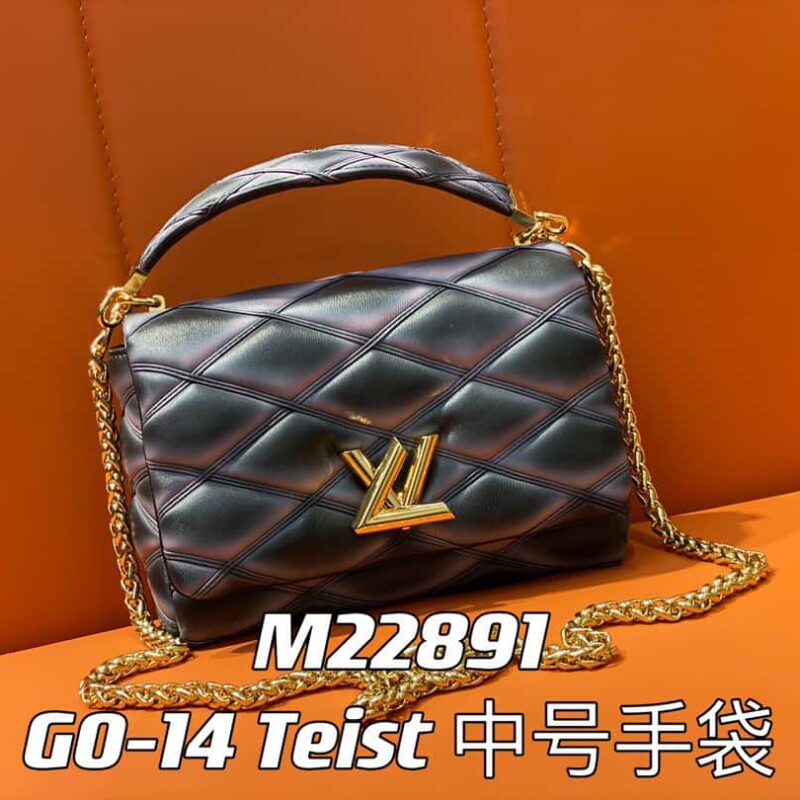 【原单精品】M22890 全皮菱格链条包系列 GO-14 Teist 中号手袋 M22891